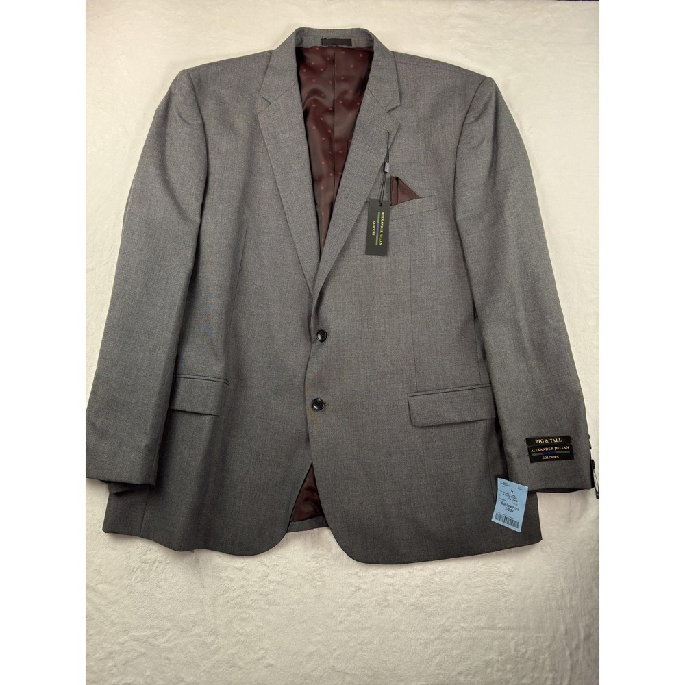 Alexander Julian Colours Blazer Mens 52L Gray Big Tall 2 Button Sport Coat